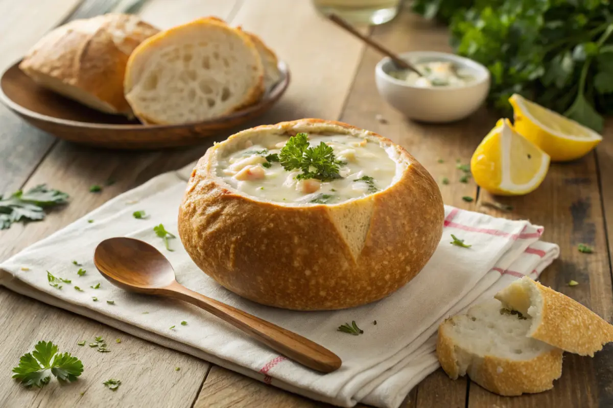 clam chowder bread bowl