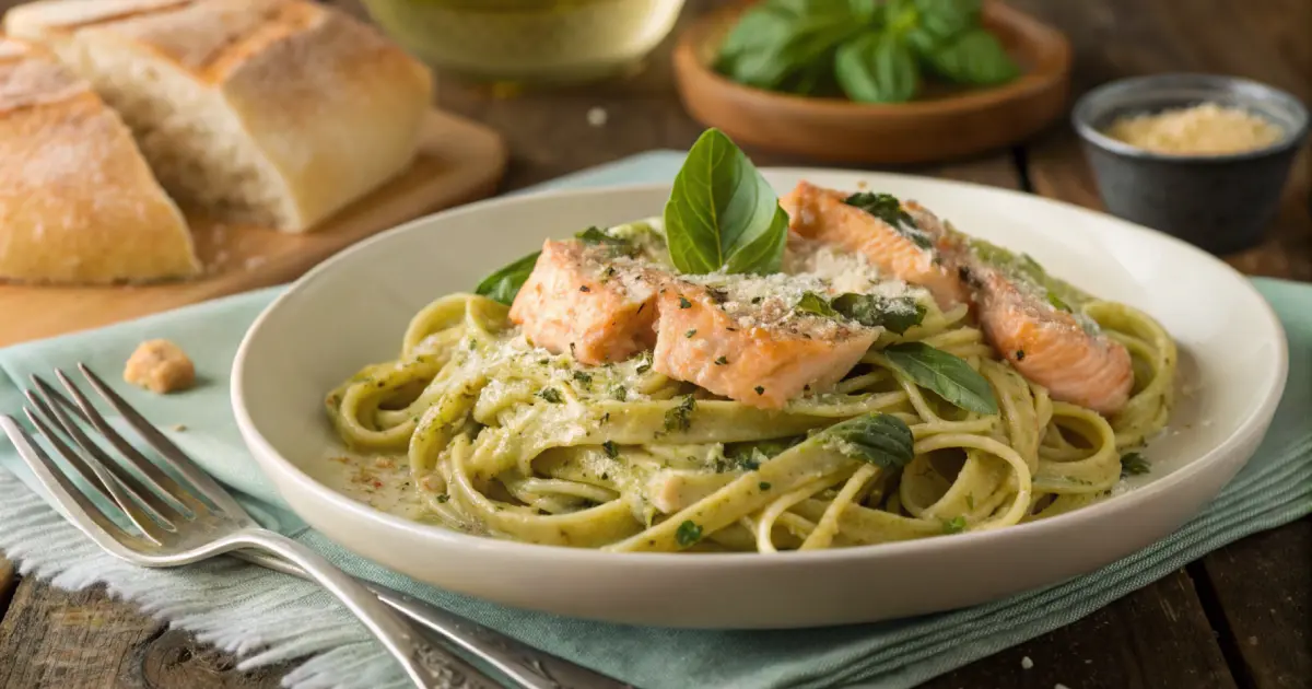 salmon pesto pasta