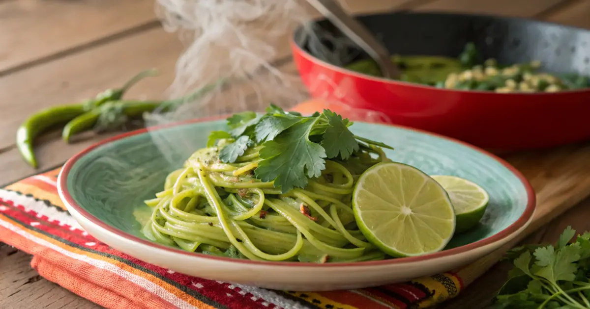 green spaghetti