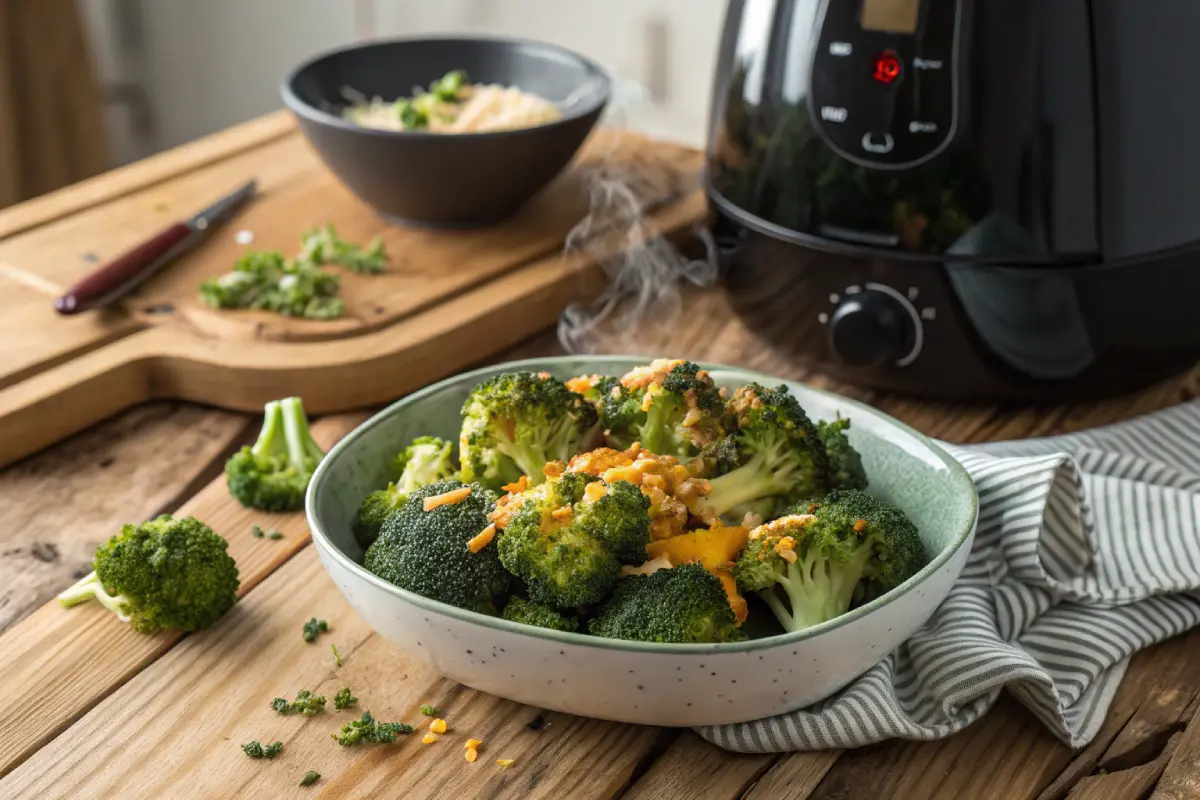 broccoli and cheese in the air fryer recipe