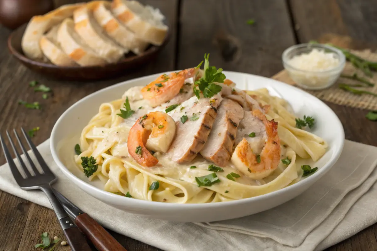 Chicken and Shrimp Alfredo