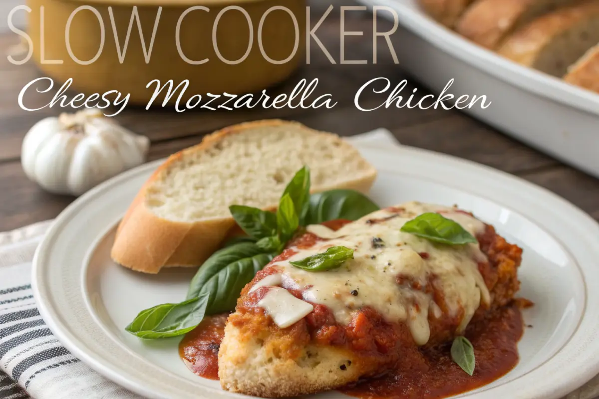 Slow Cooker Cheesy Mozzarella Chicken