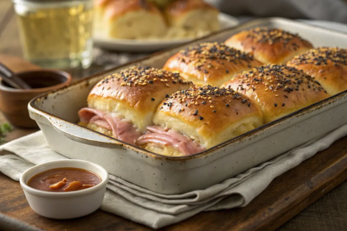 Oven-Baked Ham and Swiss Sandwiches