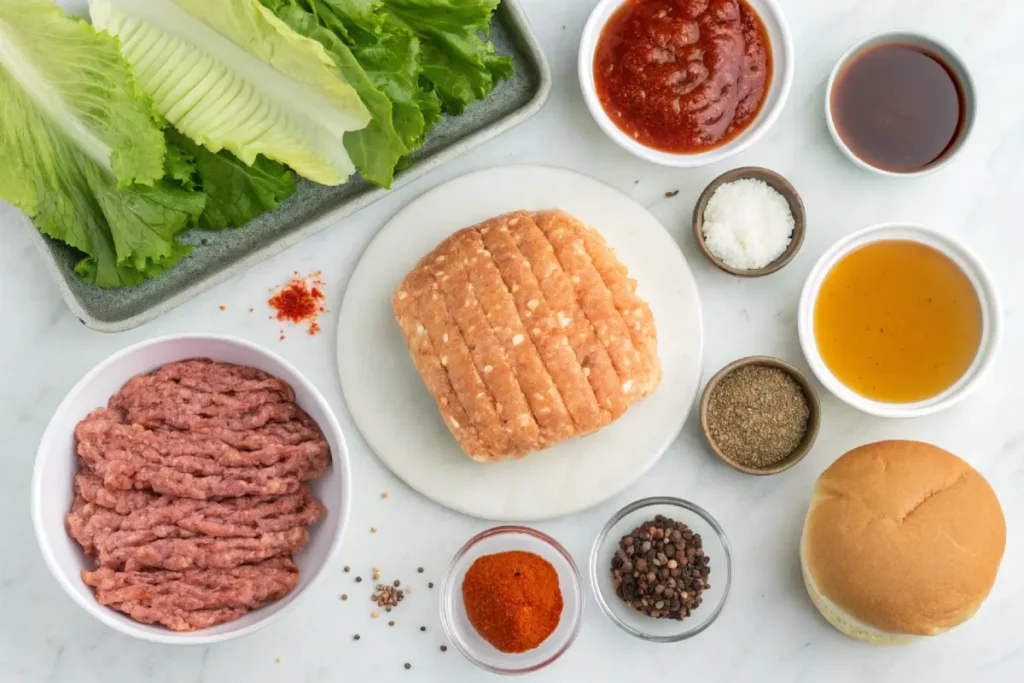 Ingredients of turkey burgers in air fryer